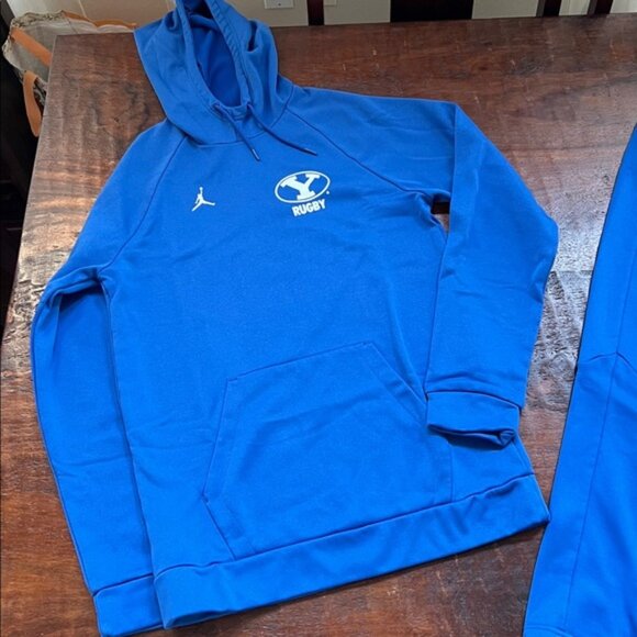 JORDAN Rugby BYU Cougars Athletic Tracksuit Hoodie + Free Flawed Joggers SZ M - Picture 3 of 12